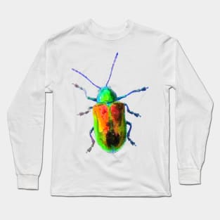 Dogbane Leaf Beetle Green Orange Colorful Bug Long Sleeve T-Shirt